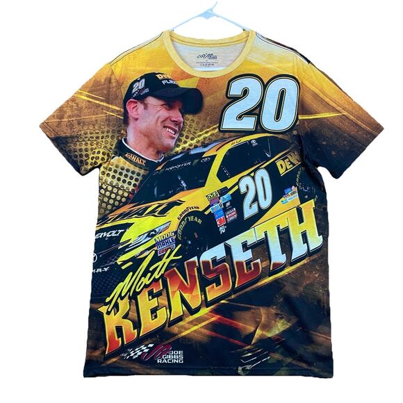 Matt Kenseth #20 DeWalt NASCAR Shirt M 2017 Joe Gibbs Racing All Over Print Tee - Picture 1 of 7